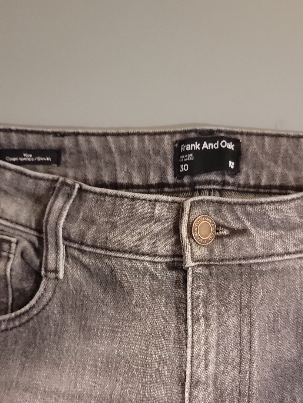 Frank & Oak Gray High-Rise Jeans